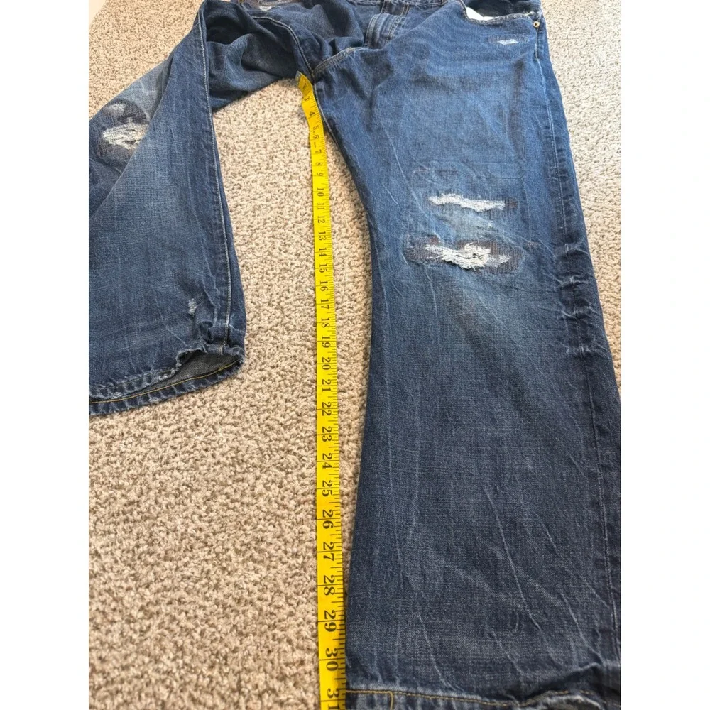 Polo Ralph Lauren Classic Fit Distressed Repaired Blue Jeans 40x32 Mens